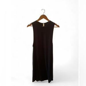 American Apparel Black Dress Midi Soft Summer Comfy LBD Beach Cover Up Basic